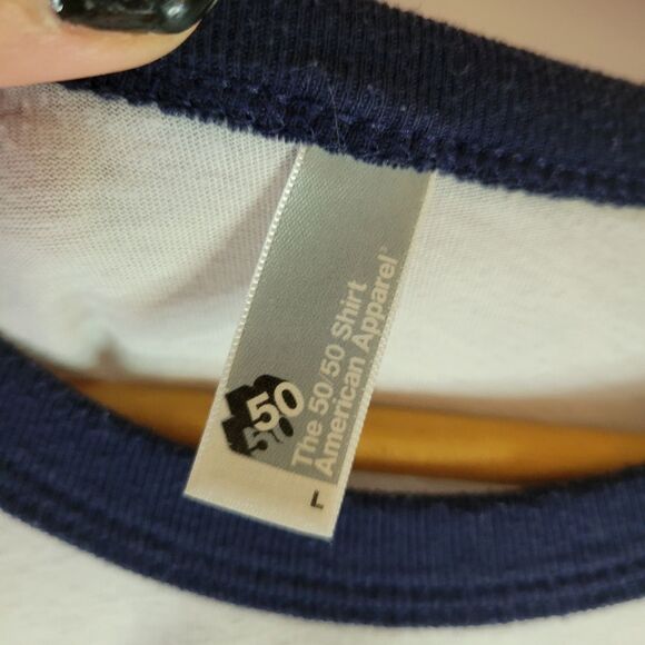 Bandana Cat Graphic Raglan T-Shirt - Navy and White - Picture 5 of 7